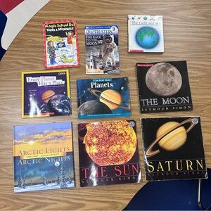 Children's Space Book Set - Planets, Moon, Sun, Saturn - Colorful Covers